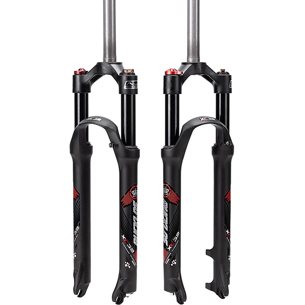 BUCKLOS 26/27.5/29 Inch MTB Suspension Forks - 100mm Travel, Preload Adjustment, 28.6mm Threadless Steerer - Perfect for Mountain Biking, Trail Riding & Off-Road Cycling Adventures