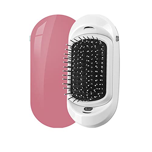 Roused Pro Ionic Hair Brush - Portable Electric Anti-Frizz & Anti-Static Hairbrush with Negative Ion Technology for All Hair Types - Perfect for Smoothing, Detangling & Styling at Home or Travel (Pink)