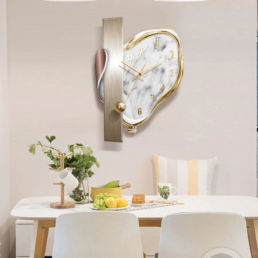 Stylish Modern Dome Swingable Wall Clock - Silent Non-Ticking Battery Operated - Perfect for Living Room, Bedroom, Office & Home Decor