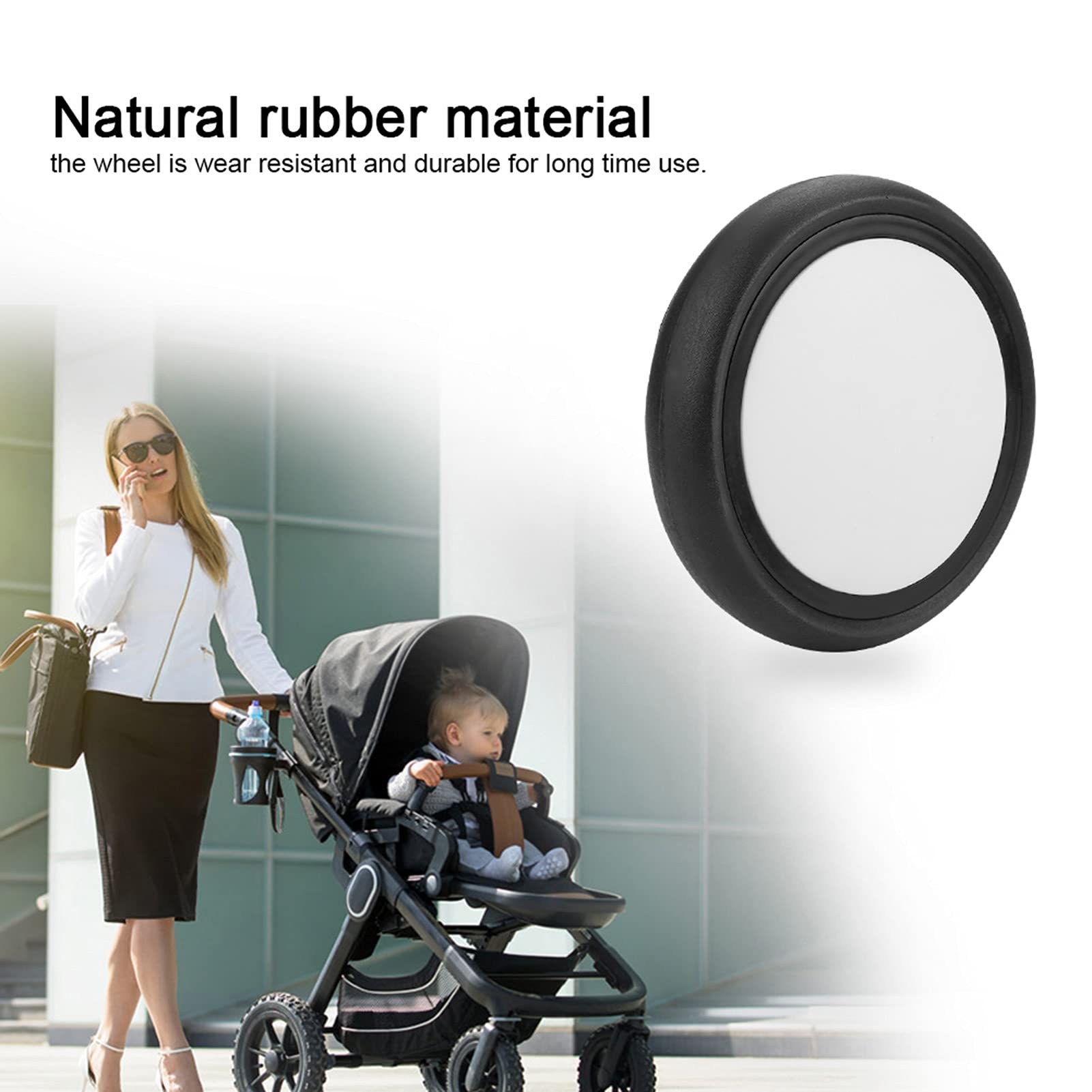 Yoya/Vovo Stroller Replacement Rear Wheels - Durable Kids Carriage Wheel Accessories with Tools (Perfect for Smooth Strolling in Parks, Malls & Neighborhood Walks)