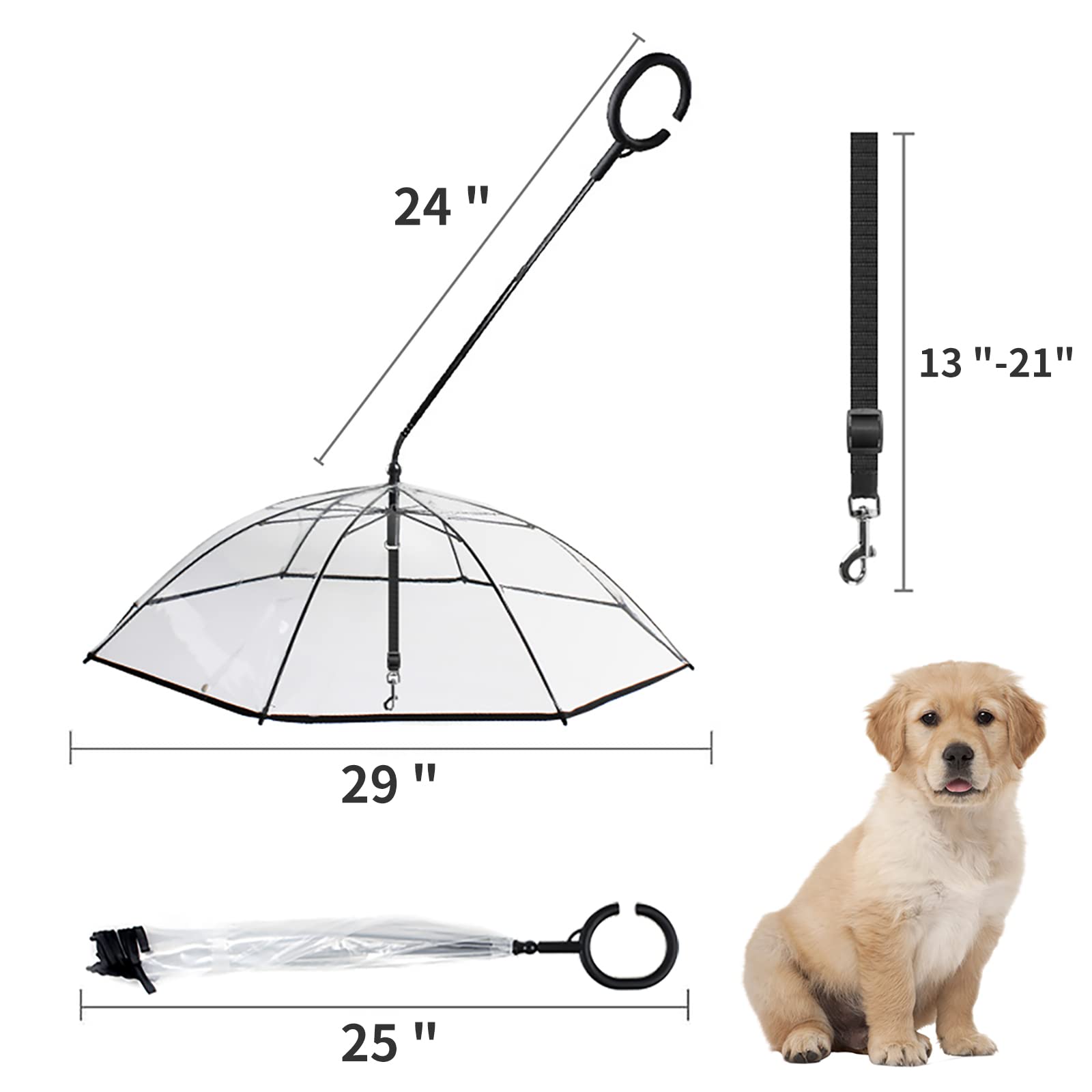 Waterproof Pet Umbrella for Small Dogs - Adjustable Leash & Lightweight Design - Perfect for Rainy Day Walks, Outdoor Adventures & Travel Accessories