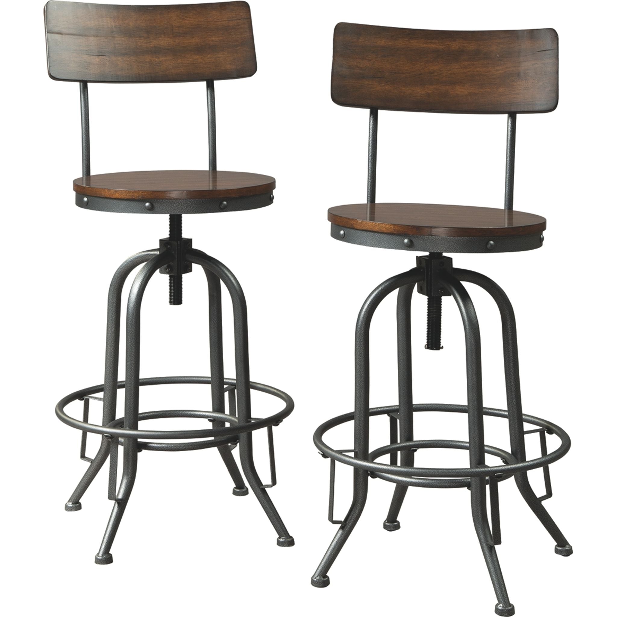 Bassello Bar Stool - Brown Wooden Counter Height Stool with Backrest (D284 230) - Perfect for Kitchen Islands, Breakfast Bars & Home Bars
