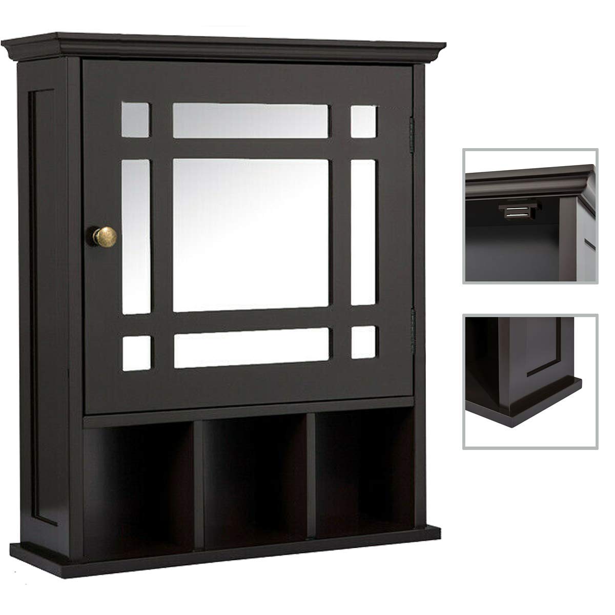 Modern Wall Mount Bathroom Cabinet with Mirror Door - 3 Height Adjustable, Waterproof & Durable Storage Shelf for Medicine, Kitchen, Laundry | Perfect for Home, Office & Hallway Organization