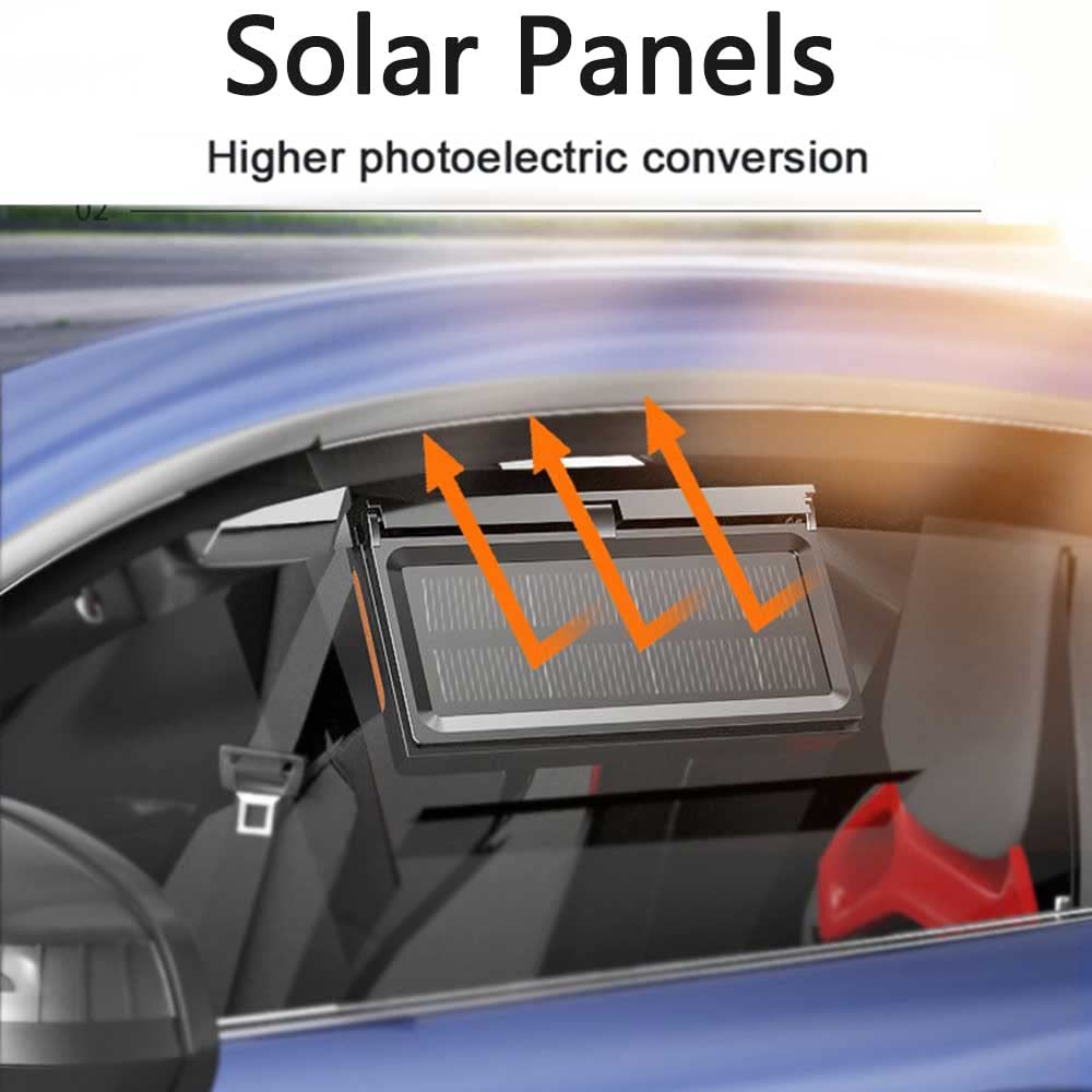 Solar Powered Car Window Exhaust Fan & Air Purifier - Vehicle Ventilation System for Front & Back Seats | Improves Airflow & Reduces Heat in Parked Cars
