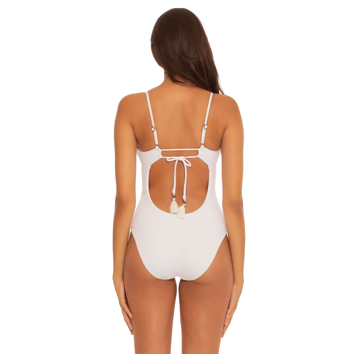 Becca Fine Line Abigail White 1PC Women's Swimsuit - Stylish One Piece Bathing Suit for Women, Perfect for Beach, Pool & Summer Vacations