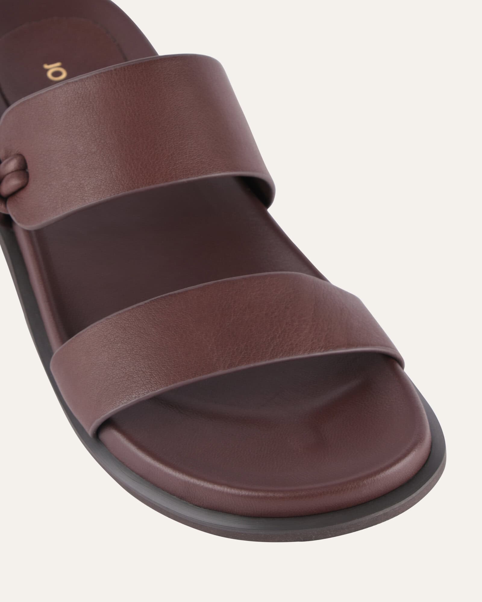 HAYES Flat Sandals for Women - Brown Leather Comfortable Slide Sandals - Perfect for Beach, Vacation, and Summer Outfits