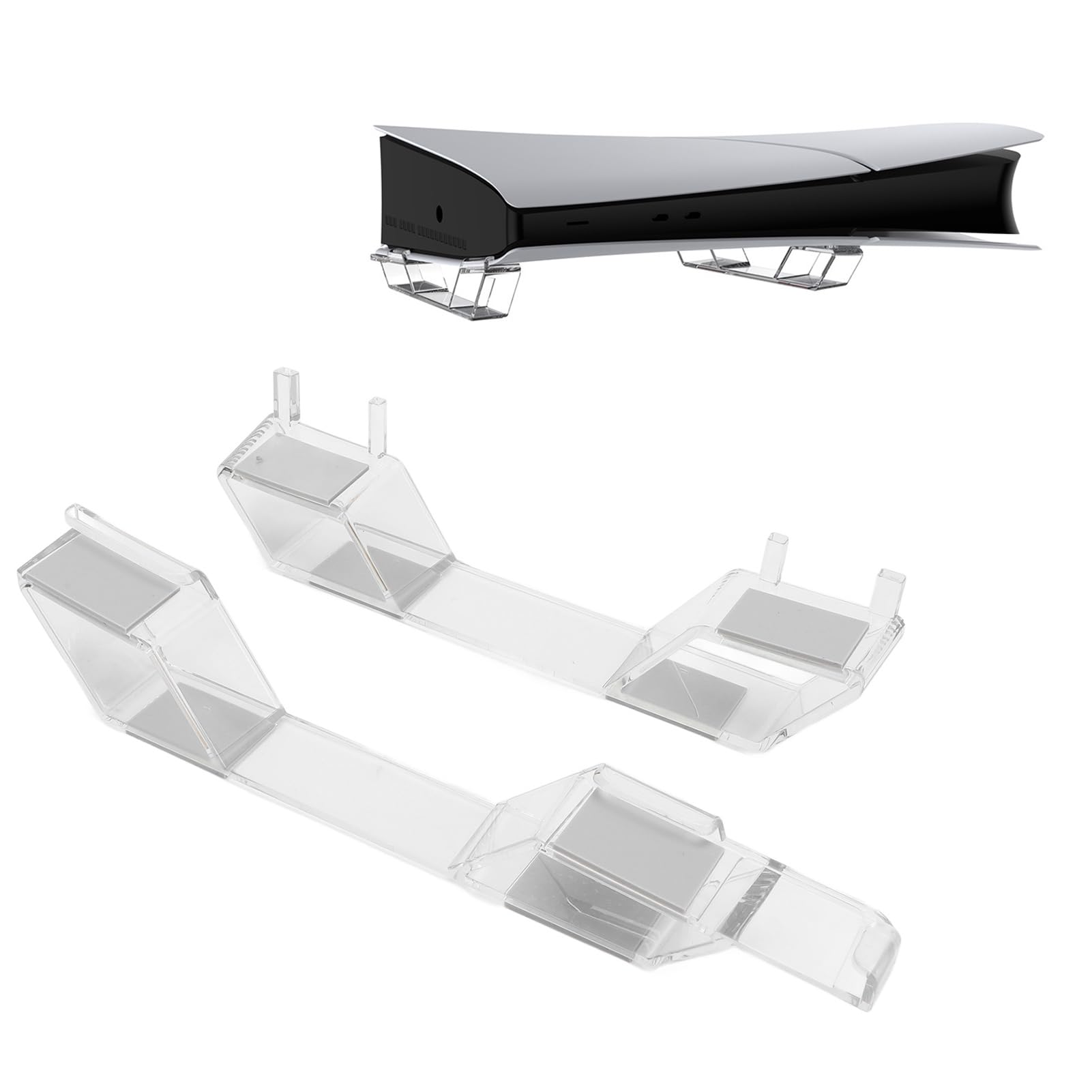 Acrylic Game Console Stand with Heat Dissipation & Anti-Slip Base - Compatible with Slim Disc & Digital Edition Consoles - Perfect for Gaming Setup & Organized Entertainment Center