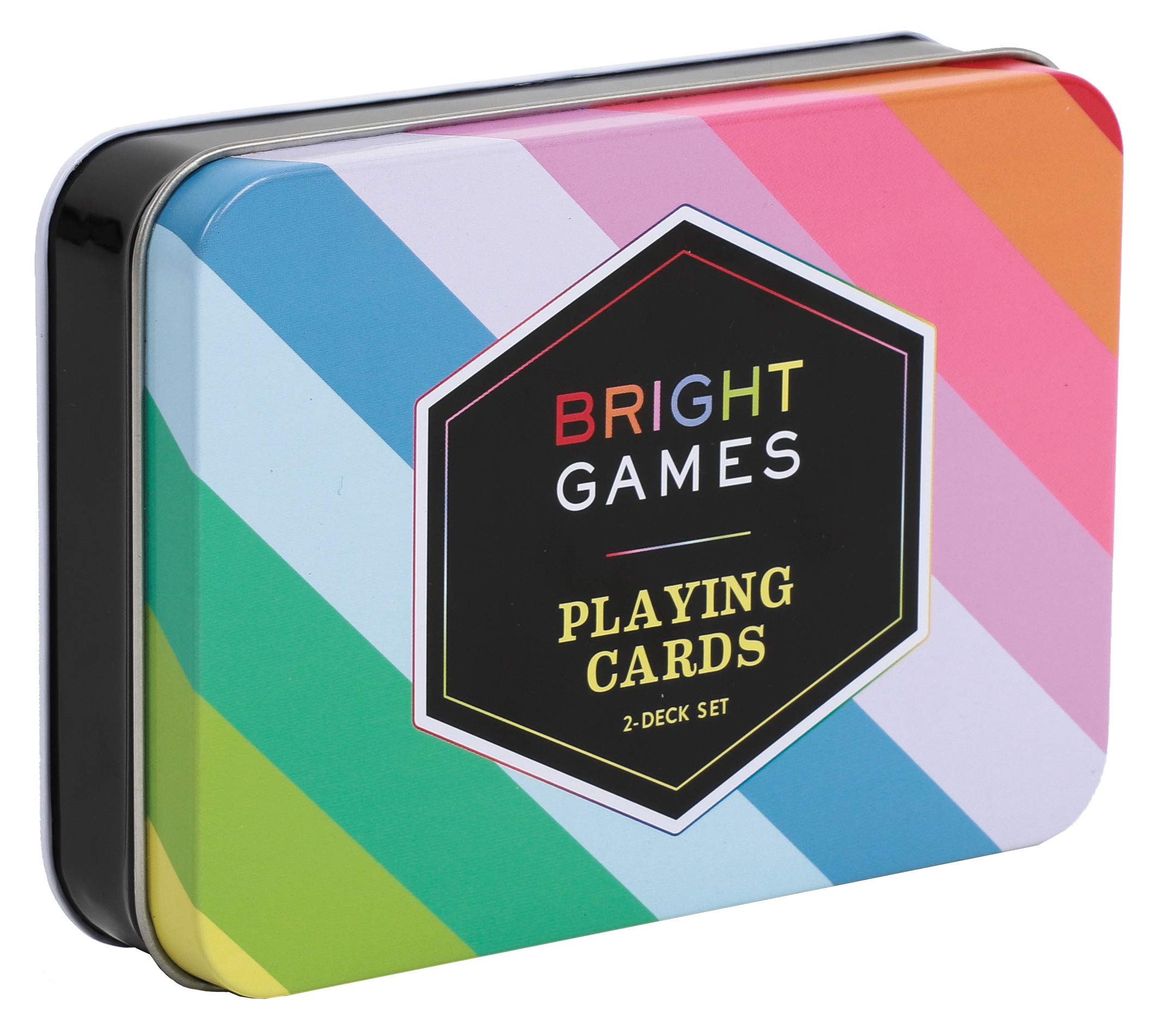Chronicle Books Bright Games 2-Deck Set of Vibrant Playing Cards - Perfect for Family Game Nights, Poker Parties & Card Magic Tricks