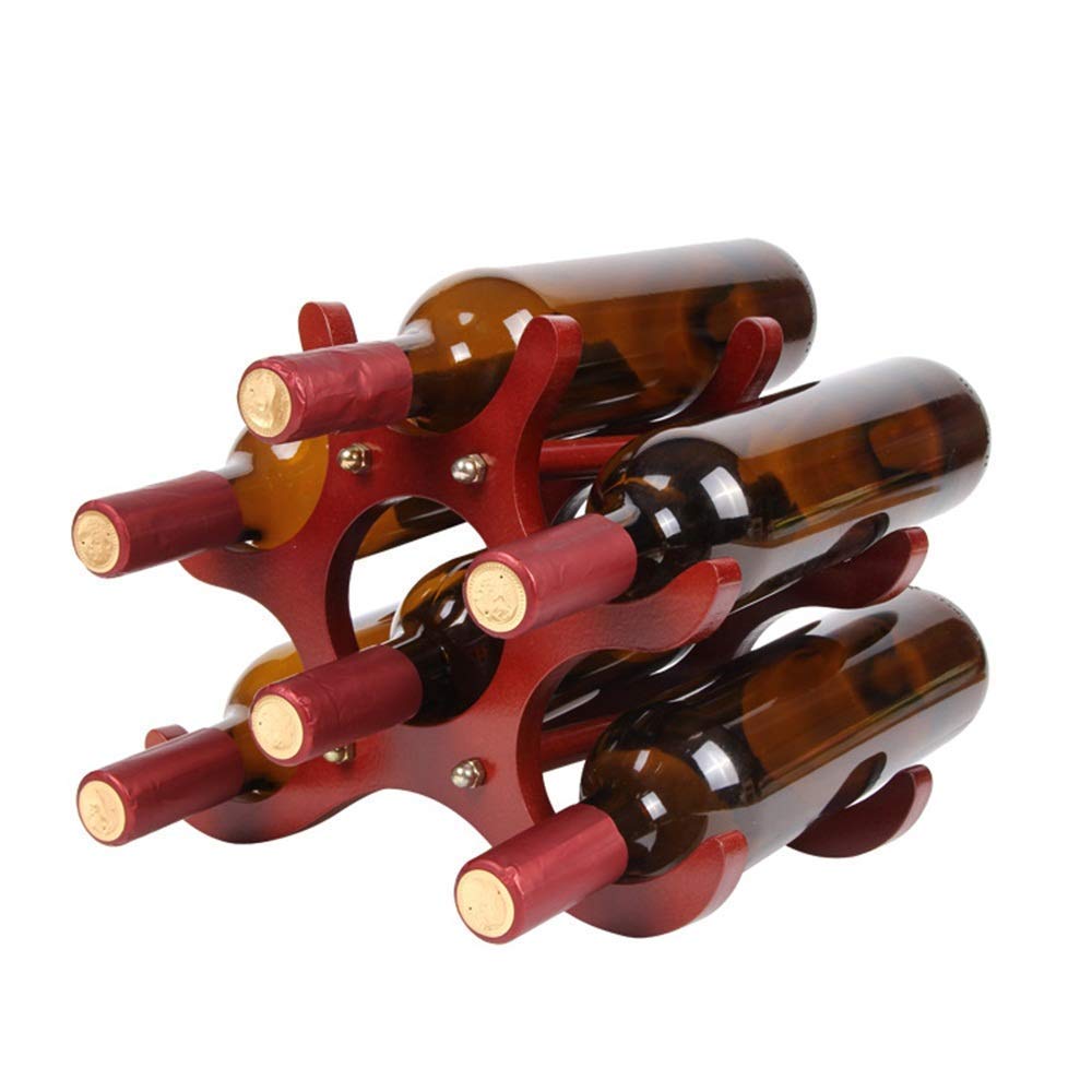 FCXBQ 6-Bottle Foldable Wine Rack Holder - 26x16.5x21.5cm Space-Saving Storage for Red Wine, White Wine & Champagne - Modern Home Bar Decor for Kitchen, Dining Room & Wine Cellar Organization