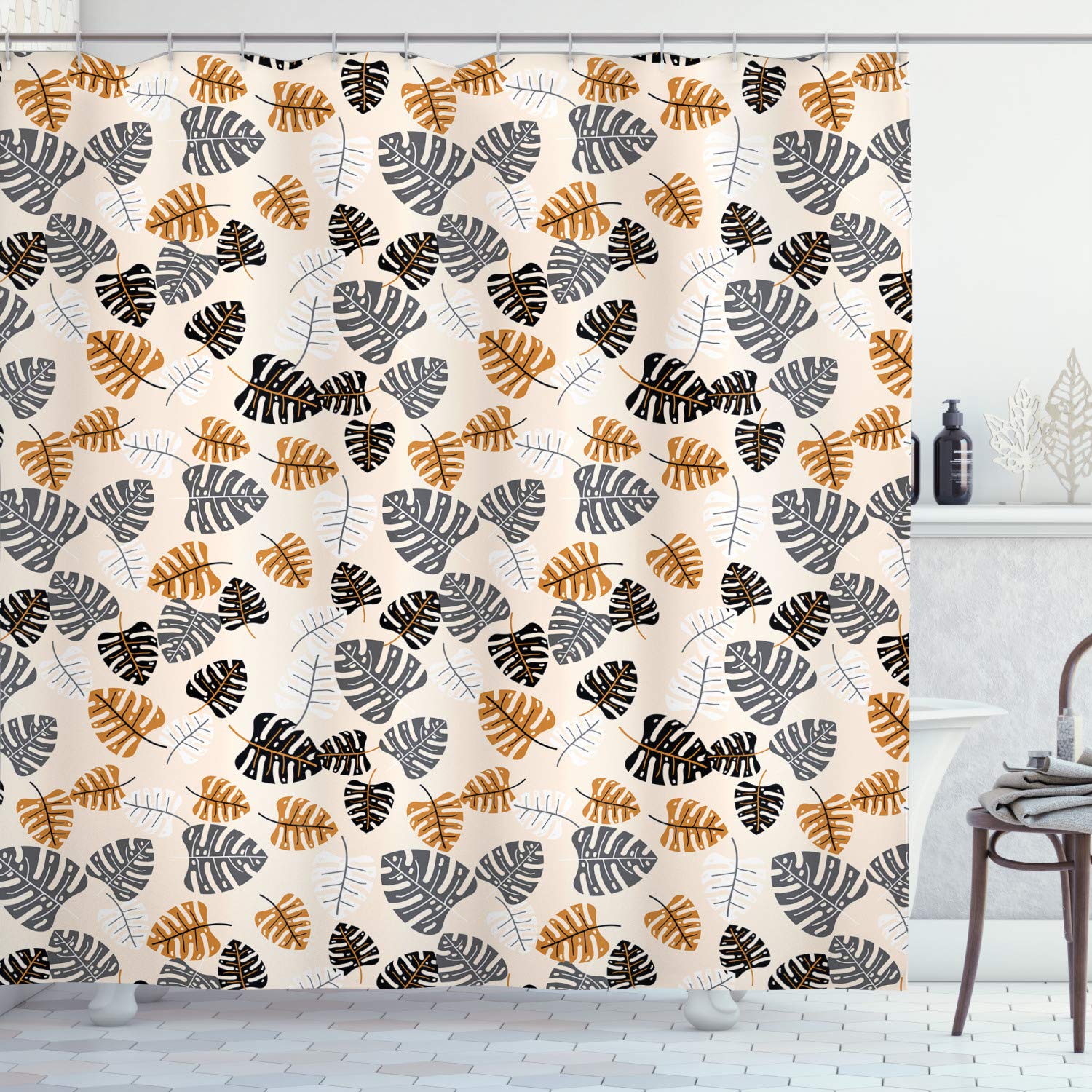 Ambesonne Tropical Monstera Leaves Shower Curtain - 69
