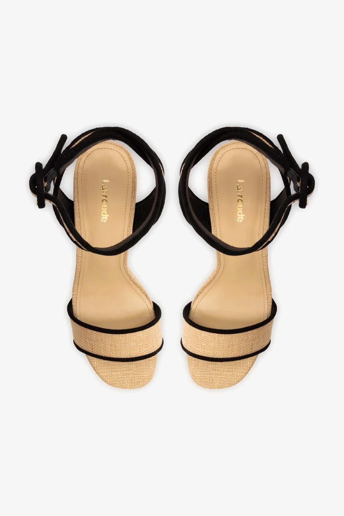 Beige Raffia Dolly Sandal with Black Trimming - Women's Summer Casual Shoes for Beach, Vacation, and Everyday Wear