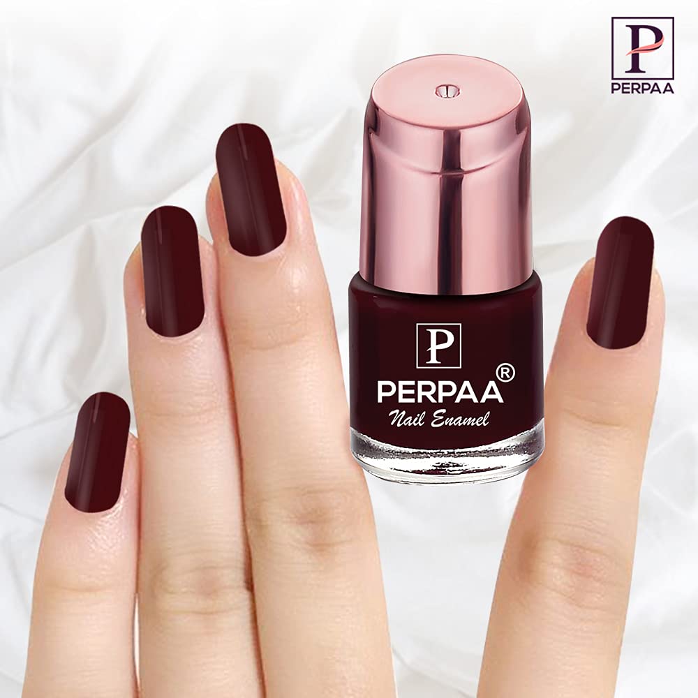 PERPAA® Quick-Drying Long-Lasting Gel Nail Polish - Glossy Bridal Maroon | Chip-Resistant & High Shine | Perfect for Weddings, Parties & Special Occasions
