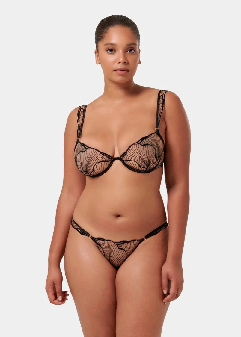 Marabel Sheer Black Panties - Sexy Lingerie for Women - Perfect for Date Night & Special Occasions