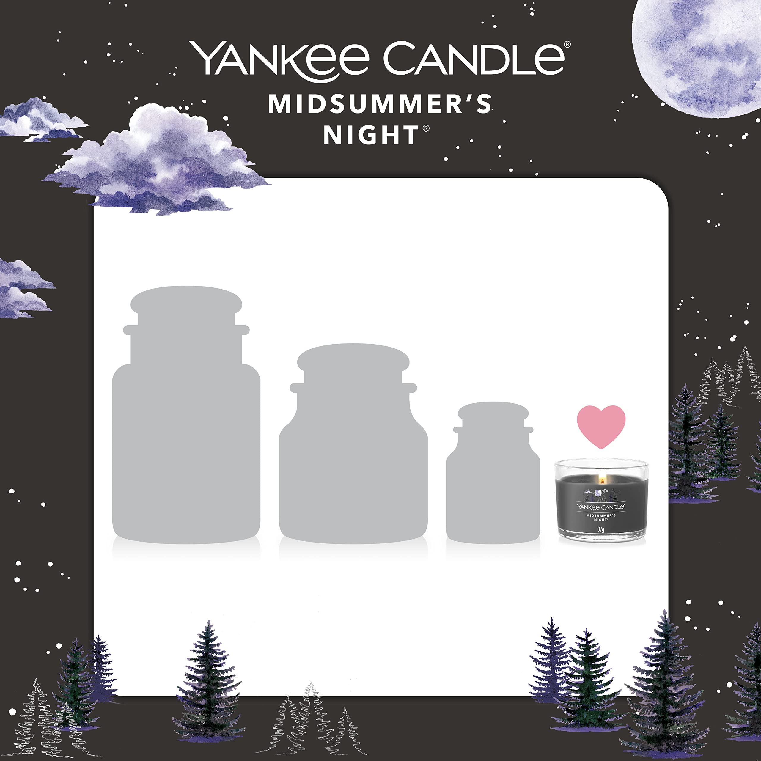 Yankee Candle Midsummer's Night Scented Soy Wax Candles Gift Set - Aromatic Home Decor for Relaxation, Romantic Dinners & Spa Nights