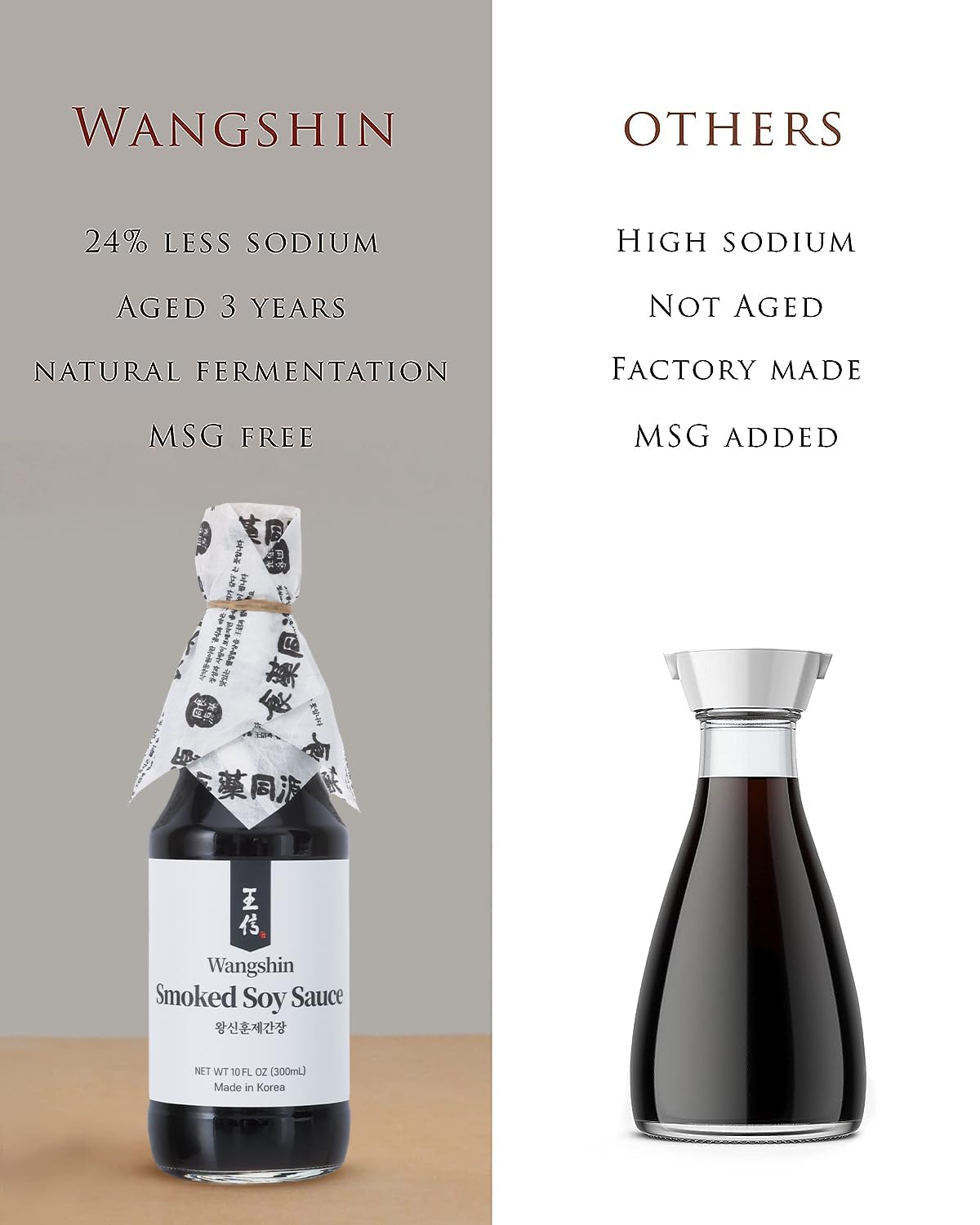 Premium Korean Smoked Soy Sauce - Aged 3 Years in Traditional Clay Pots (10 fl oz) | Made with Anchovies & Soybeans | Perfect for BBQ, Marinades & Asian Cooking