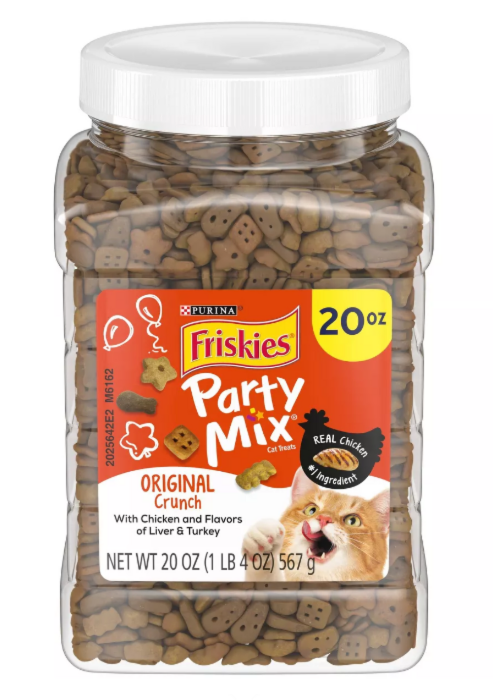Friskies Party Mix Crunch Original Chicken, Liver & Turkey Cat Treats - Delicious Snacks for Indoor & Outdoor Cats - Perfect for Training, Rewards & Playtime