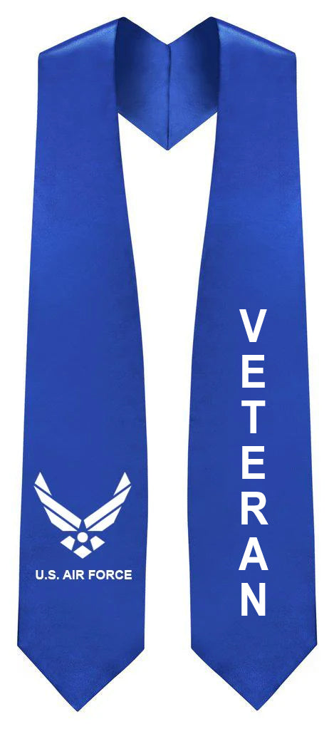U.S. Air Force Veteran Graduation Stole - Military Honor Stole for Veterans & Service Members - Perfect for Graduation Ceremonies & Military Appreciation Events