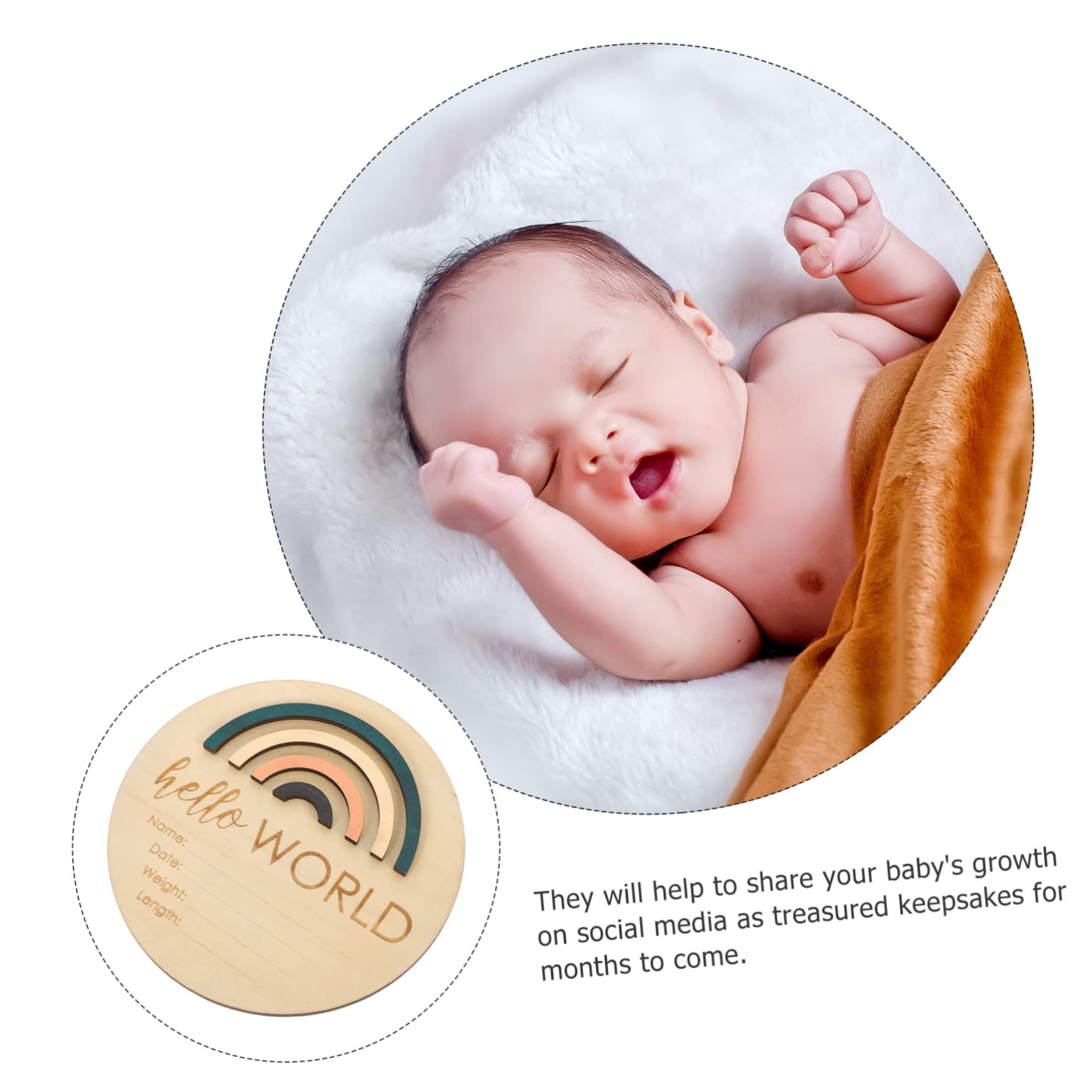 GREENADSCAPE Wooden Baby Boy Birth Announcement Plaque - Newborn Photo Prop, Unique Design for Nursery Decor & Baby Shower Gifts