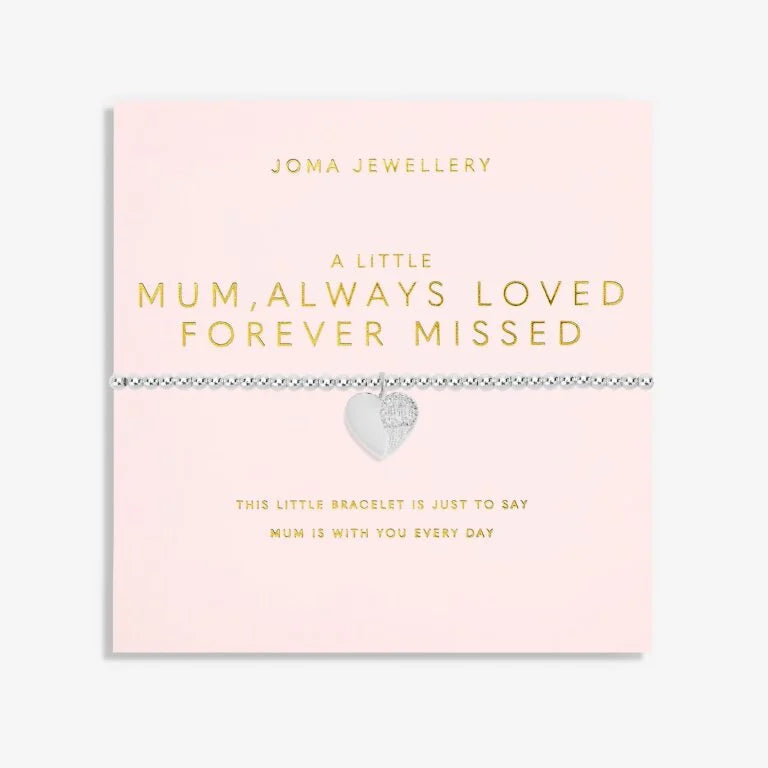 Joma Jewellery Sterling Silver Memorial Bracelet for Mom - Forever Loved & Missed - Perfect Mother's Day Gift, Birthday Present & Keepsake Jewelry