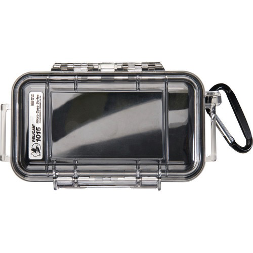 Pelican 1015 Micro Waterproof Case - Clear/Black Hard Shell Protective Storage Box for Electronics, Camera, Phone - Ideal for Travel, Outdoor Adventures & Equipment Protection