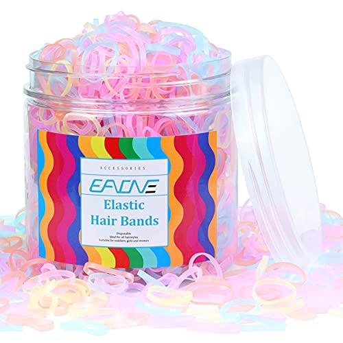 EAONE 1500 Count Disposable Elastic Hair Ties for Women & Girls - Soft No-Slip Rubber Hair Bands for School, Work, Sports & Daily Use (Box Packaged)