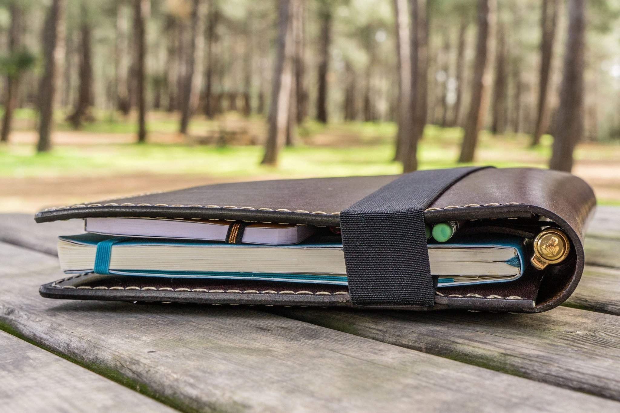 Premium Dark Brown Composition Notebook Cover with iPad Air/Pro Pocket - Perfect for School, Office & Travel Organization