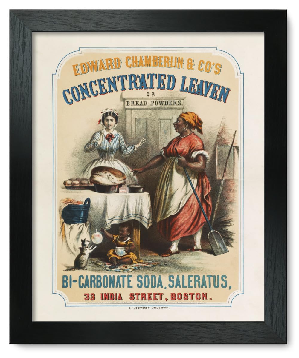Edward Chamberlin & Company's Concentrated Leaven or Bread Powders Framed Print 12x15 - Vintage Kitchen Decor for Bakeries & Home Baking Enthusiasts