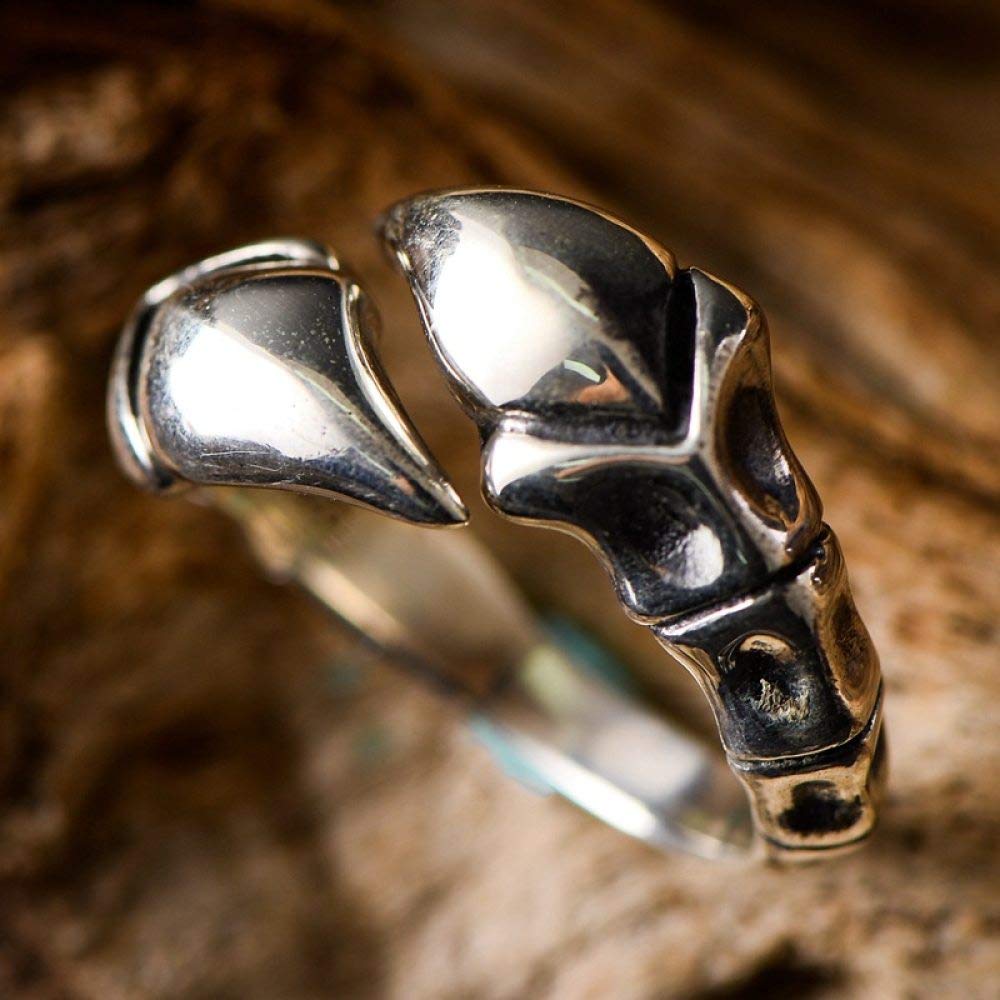 EQCETPF Adjustable Open Rings for Women - S925 Sterling Silver Vintage Dragon Claw Novelty Ring, Perfect for Wedding, Birthday Party & Everyday Fashion Jewelry - Great Gift for Her