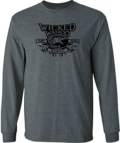 Dark Heather(50/50 Cotton/Poly) Black Wahoo Logo