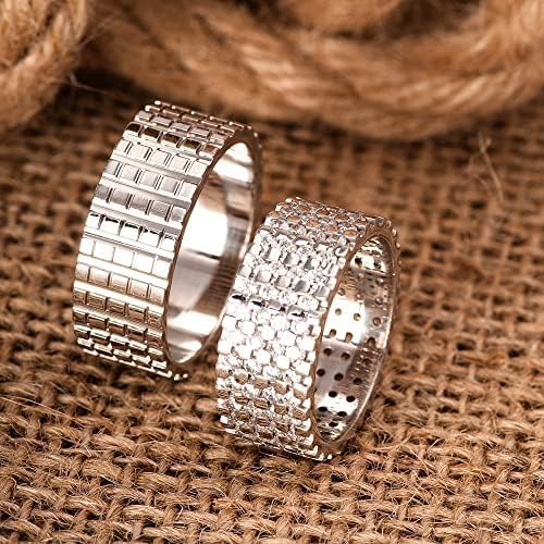 925 Sterling Silver Matching Wedding Ring Set for Couples - Personalized Wide Band His & Hers Rings - Perfect for Anniversaries, Engagements, and Romantic Gifts