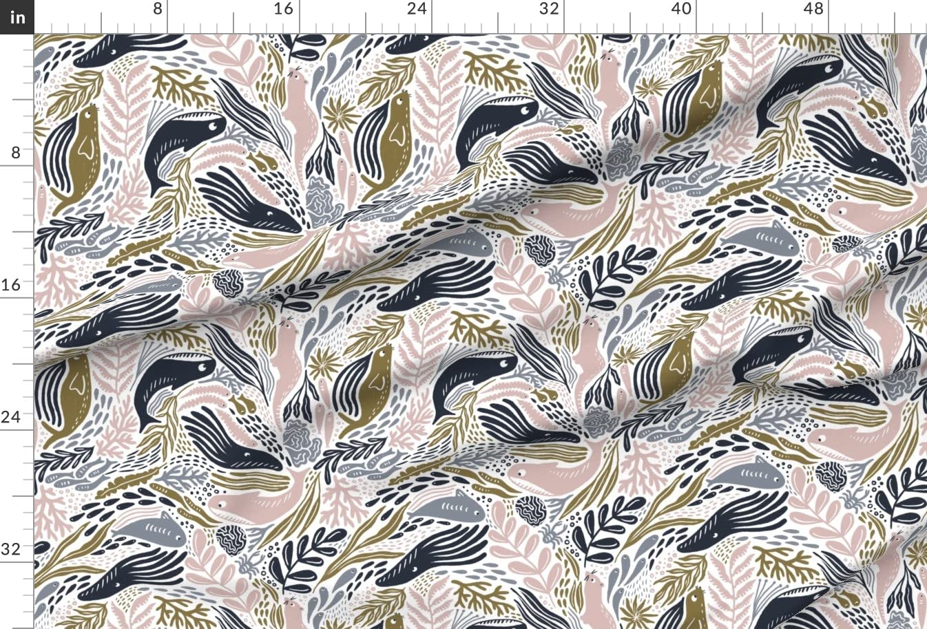 Pink Navy Water Waterways Printed Minky Fabric by The Yard - Soft Plush Material for Sewing Baby Blankets, Quilt Backing & DIY Crafts - Perfect for Nursery Decor, Baby Shower Gifts & Home Decor Projects