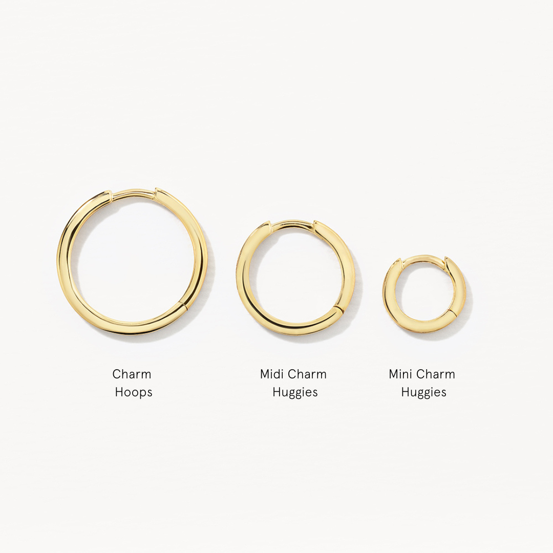 10k Gold Mini Charm Huggie Earrings - Dainty & Elegant Hoop Earrings for Women, Perfect for Everyday Wear, Gifts & Special Occasions