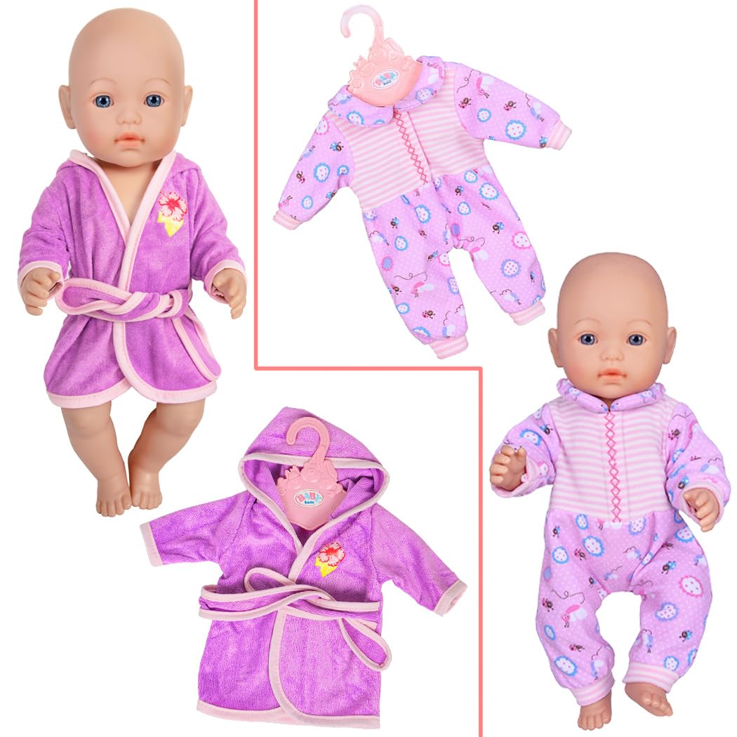 10 Sets Baby Doll Clothes for 14-16 Inch & 18 Inch Dolls (43cm) - Newborn Doll Outfits for American Girl Dolls & 15 Inch Dolls (Doll Not Included) - Perfect for Dress Up, Role Play & Collectible Display