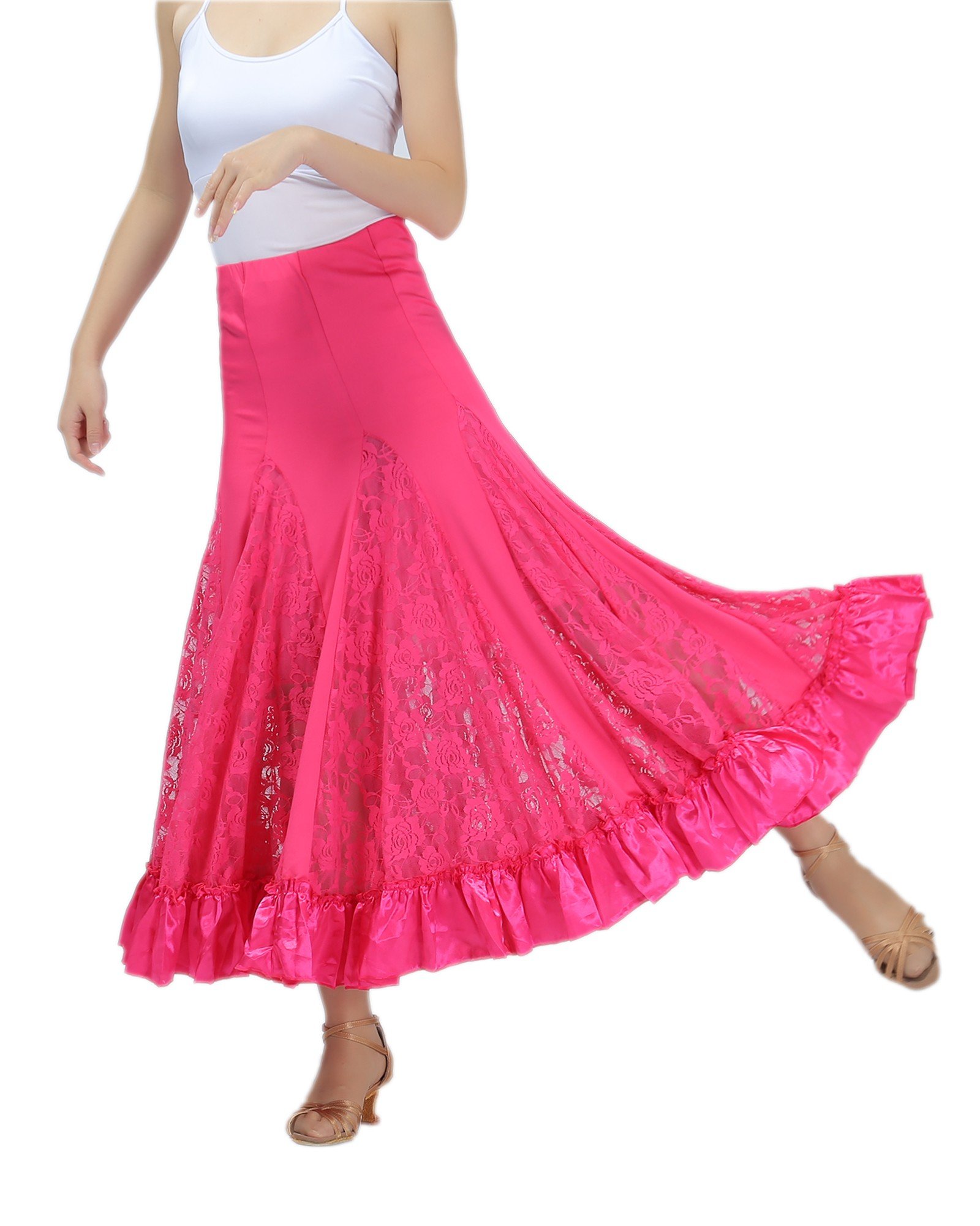 CISMARK® Elegant Ballroom & Latin Dance Skirt - Long Swing Party Dress for Women - Perfect for Salsa, Tango, Waltz & Competition Performances