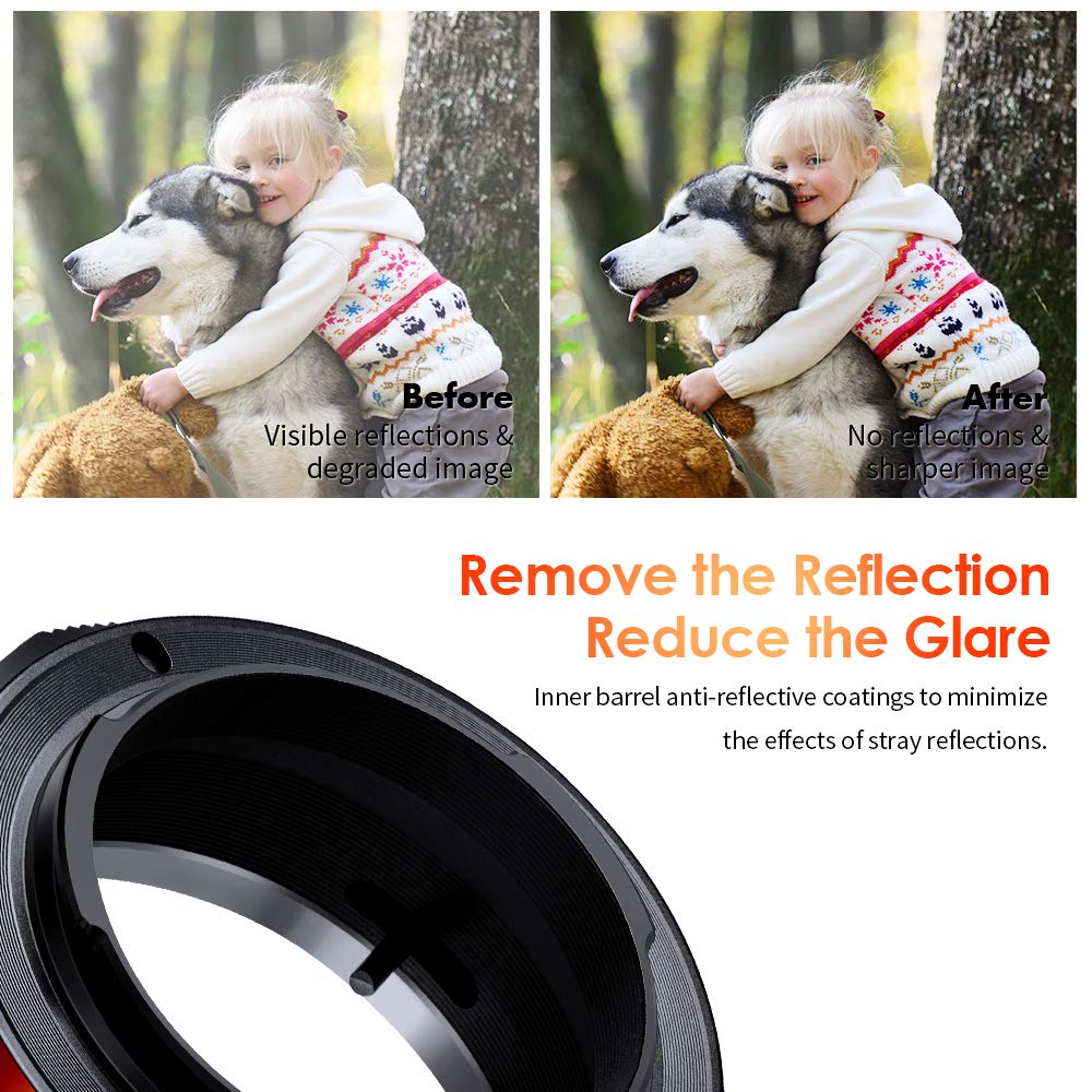 K&F Concept FD to E Mount Lens Adapter - Compatible with Canon FD/FL Lenses to Sony E NEX Mount Mirrorless Cameras (A6000, A6400, A7II, A5100, A7, A7RIII) - Matte Finish Design for Professional Photography & Videography