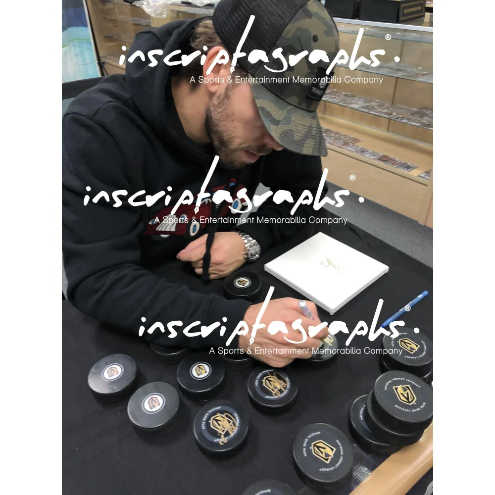 Chandler Stephenson Autographed Vegas Golden Knights Hockey Puck - Certified COA by Inscriptagraphs - Perfect for NHL Fans, Collectors & Memorabilia Displays