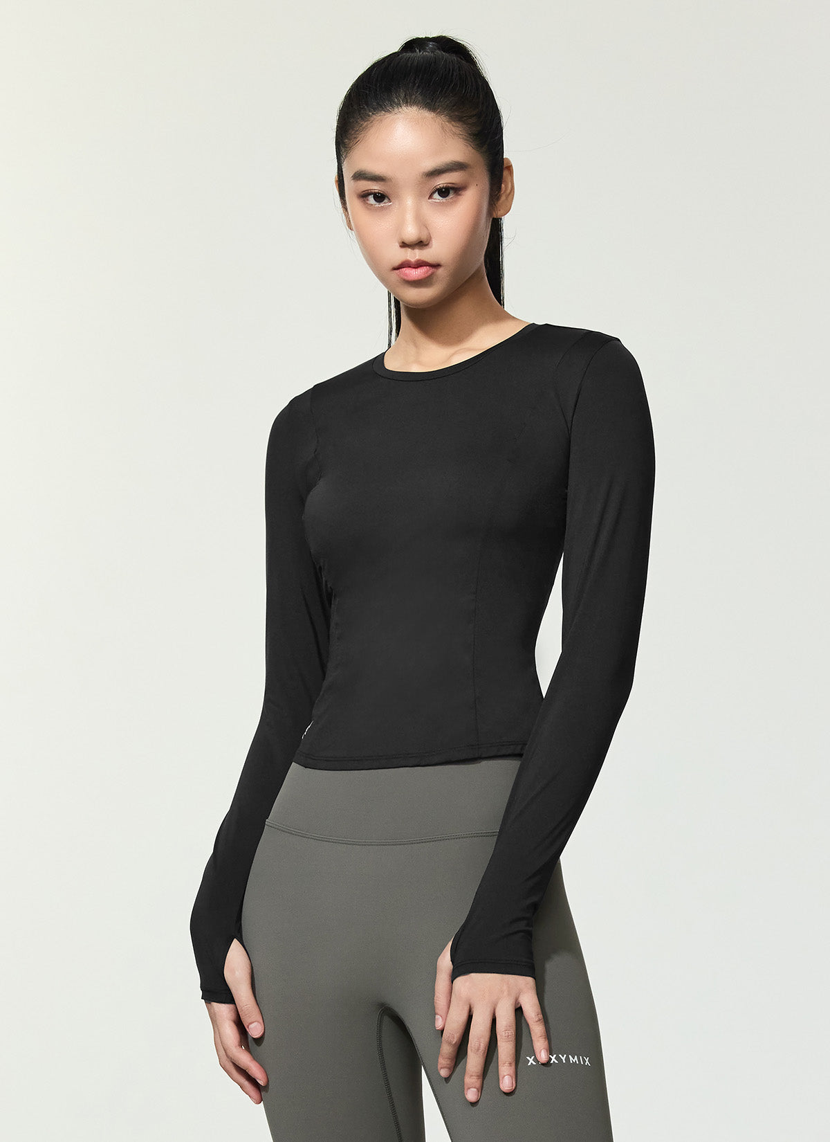 Breathable Cooling Princess Finger Hole Long Sleeve Shirt - Perfect for Yoga, Running & Outdoor Activities