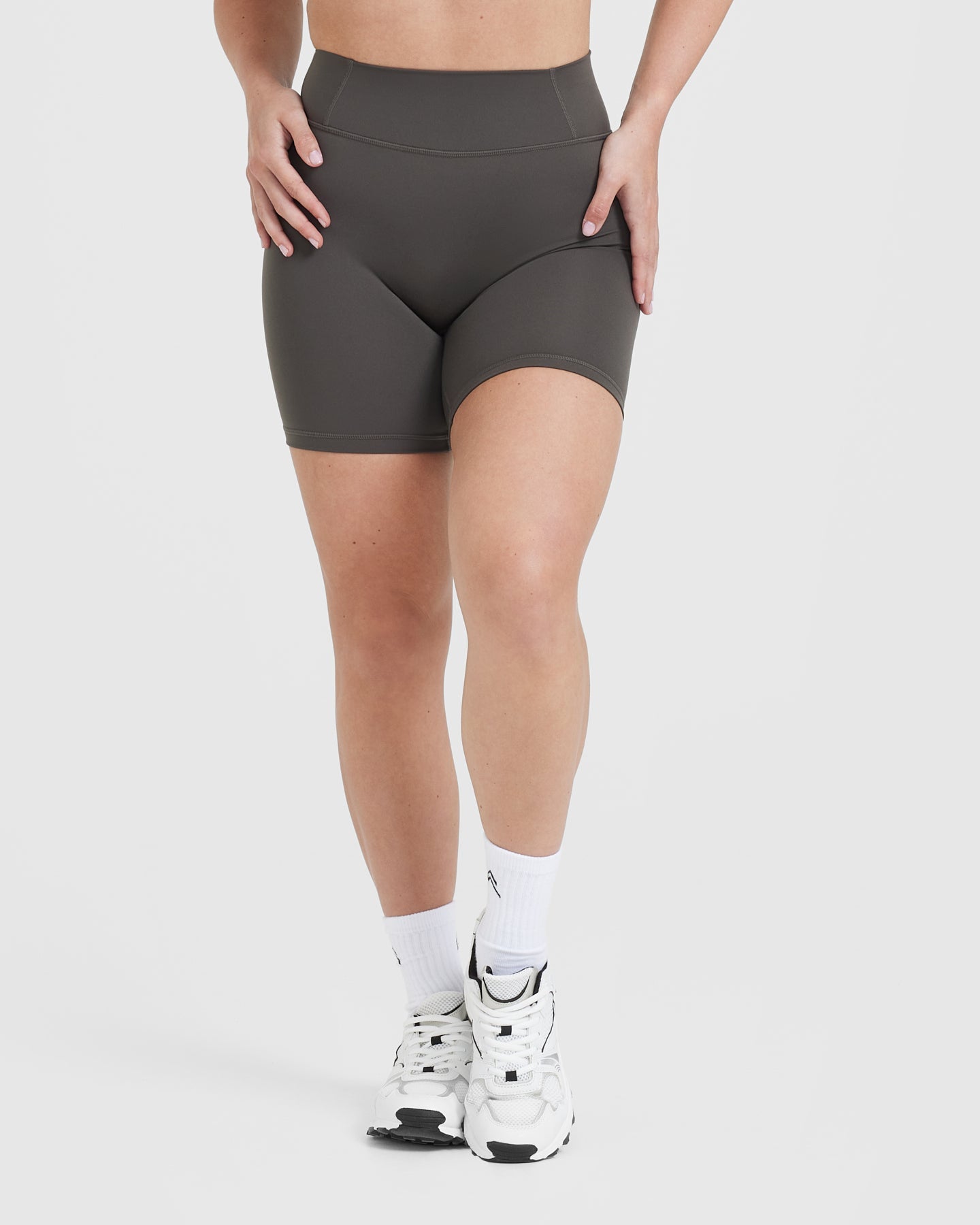Timeless High Waisted Shorts for Women - 6 Inch Inseam | Deep Taupe Color | Perfect for Summer, Beach & Casual Outfits