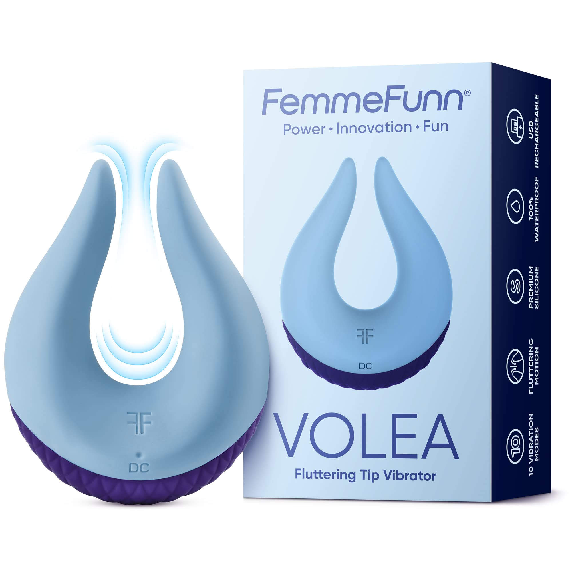 Premium Soft Silicone Clitoral Vibrator for Women - 10 Powerful Vibration Modes, 100% Waterproof & USB Rechargeable - Fluttering Tip Stimulator for Solo Play or Couples (Blue) | Enhance Intimacy & Self-Care Moments