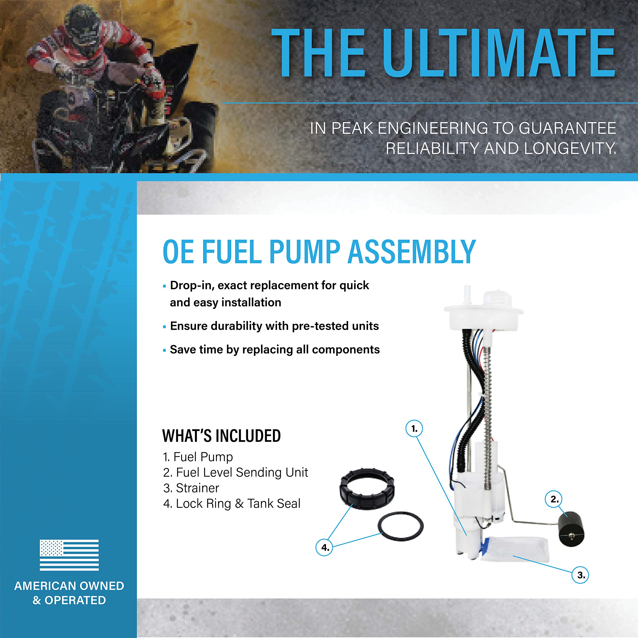 High-Performance OEM In-Tank Fuel Pump Assembly Replacement for Polaris ATVs - Fits Forest 1000, Hawkeye 325, Scrambler 850 XP 1000, Sportsman XP 850 XP 1000 X2 570 Touring 570 850 1000 ETX 450 (2014-2022 Models) - Perfect for Off-Road Adventures & ATV Maintenance