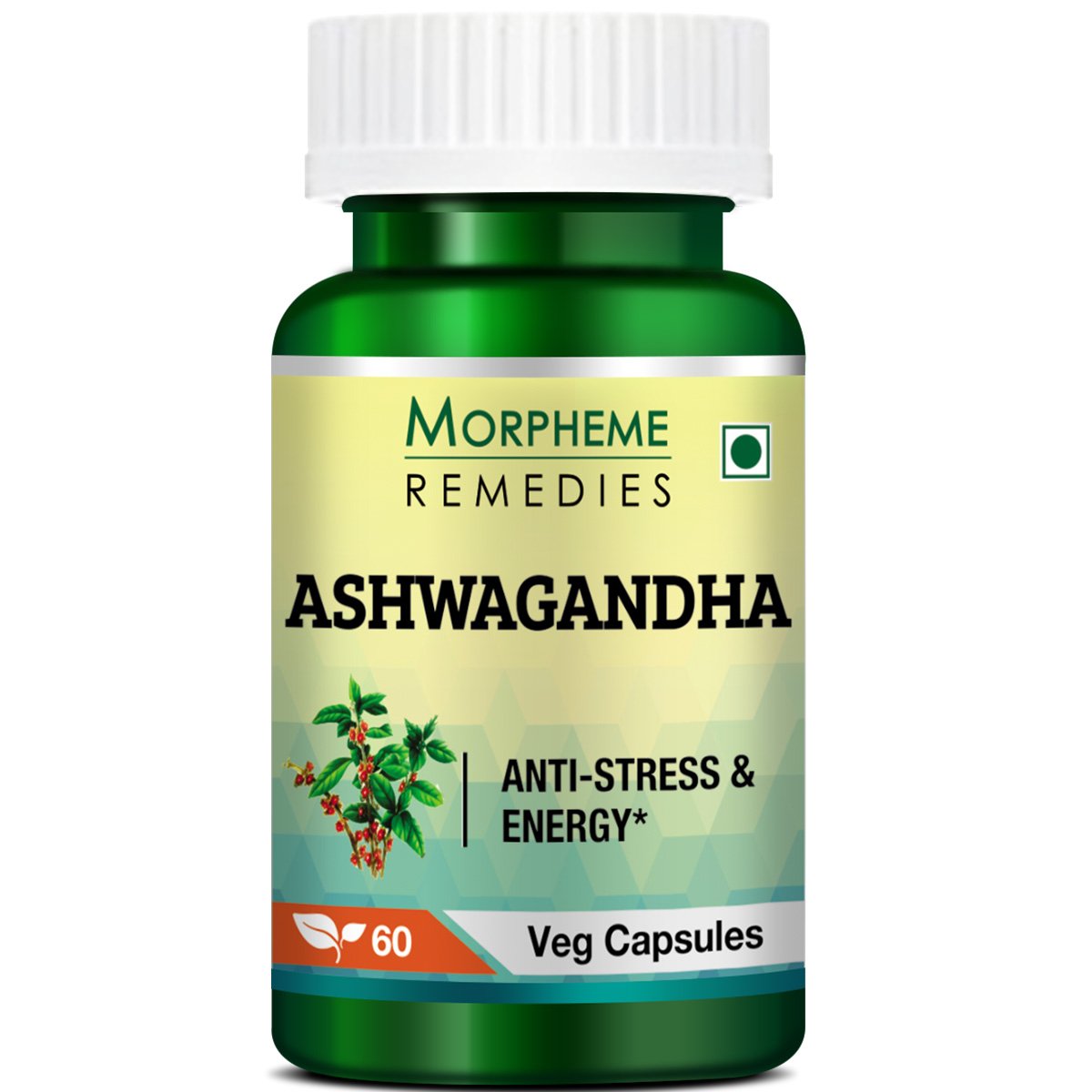 Morpheme Ashwagandha (Withania somnifera) 500mg Extract - 60 Vegan Capsules (6 Bottles) for Stress Relief, Sleep Support & Immune Boost - Perfect for Daily Wellness & Natural Energy