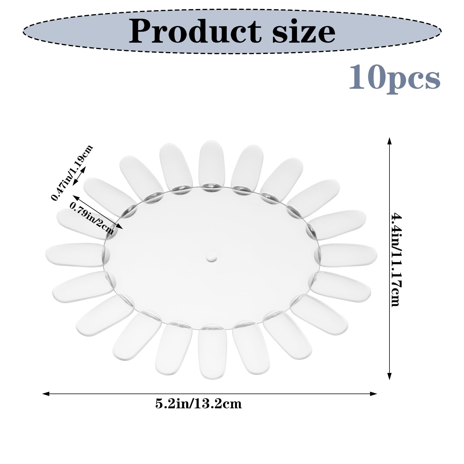 10 Pcs Clear Nail Swatch Wheels - Professional Nail Polish Color Display Sticks for Manicure Practice & Salon Use | Perfect for Nail Artists, DIY Enthusiasts & Beauty Professionals