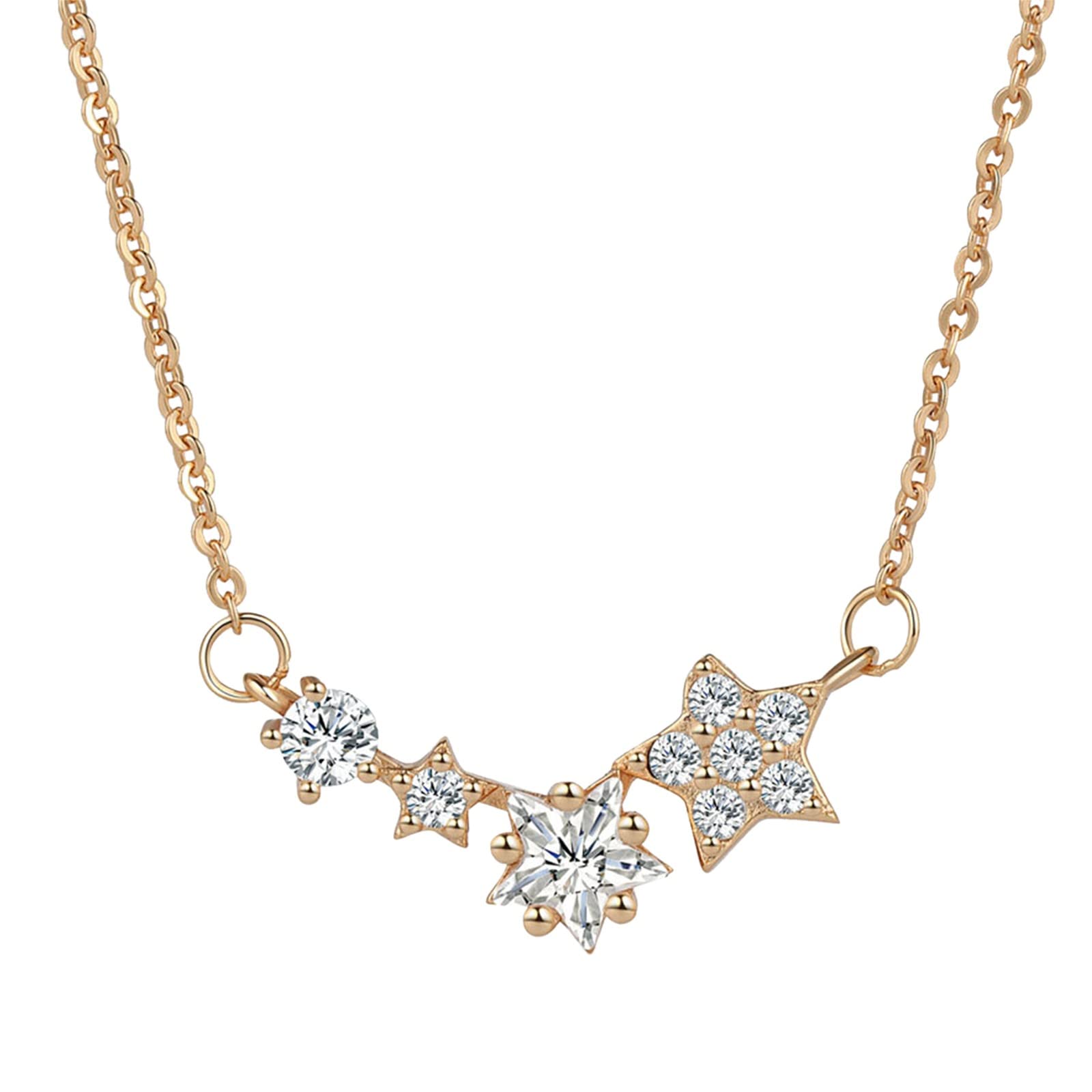 Luxury Zircon Star Pendant Necklace for Women - Elegant Five-Pointed Star Jewelry with Simple Inlaid Design | Perfect for Evening Parties, Date Nights & Special Occasions