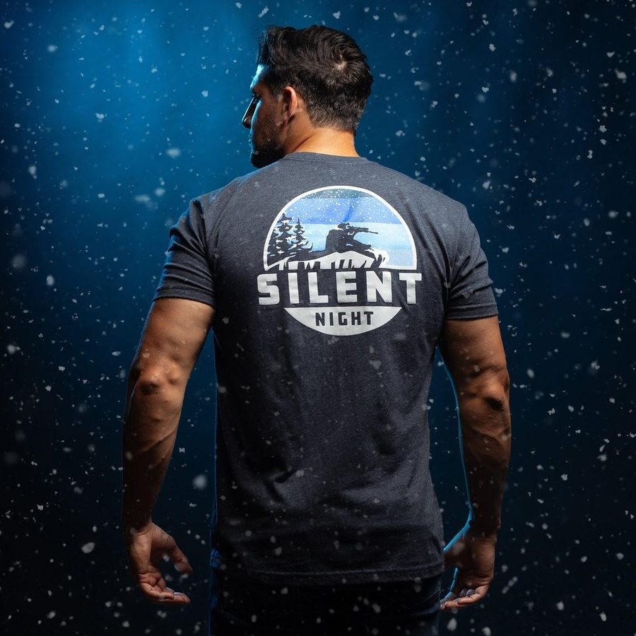 Silent Night T-Shirt - Midnight Navy Blue - Comfortable Cotton Tee for Casual Wear & Holiday Outfits
