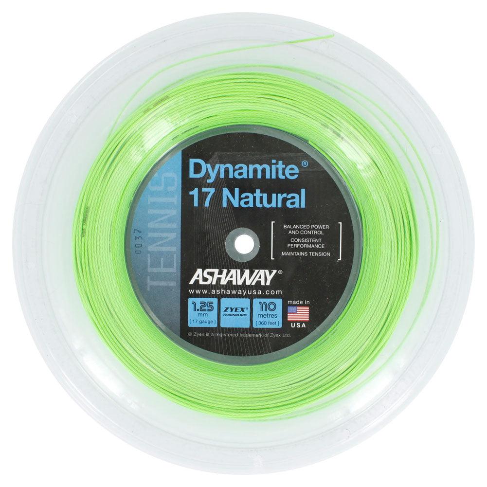Dynamite 17 Natural Reel Tennis String - Optic Green | High-Performance Tennis Racket String for Competitive Play & Training | Perfect for Hard Court & Clay Court Matches