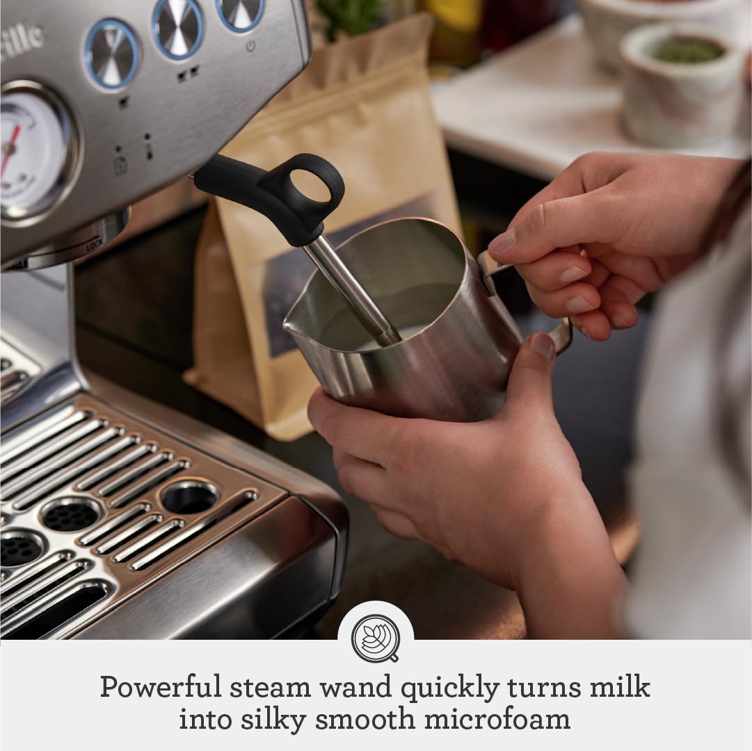 Breville Barista Express Impress Espresso Machine with Built-in Grinder - Brushed Stainless Steel - Perfect for Home Baristas & Coffee Lovers - Ideal for Espresso, Latte & Cappuccino Making