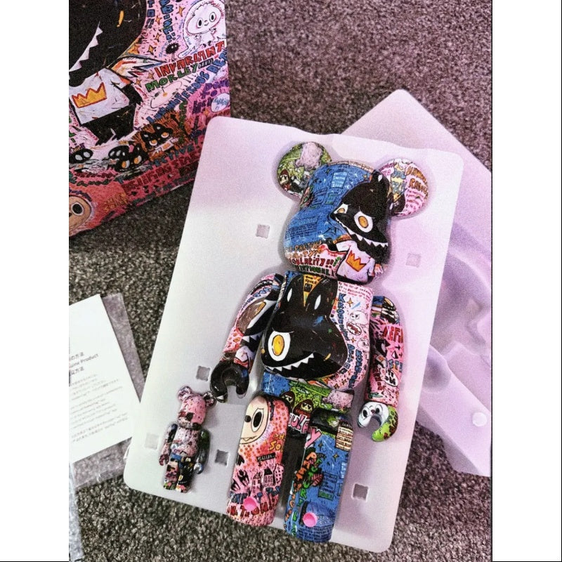 Labubu The Monsters Kasing Lung x Bearbrick 400% & 100% Collectible Figure Set - Limited Edition Art Toy for Display, Gifts & Anime Collections