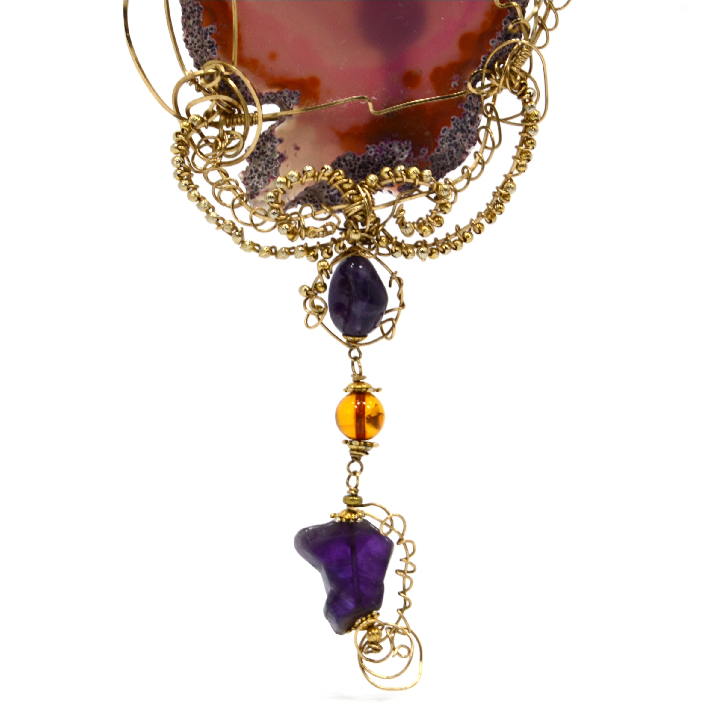 Stunning Handcrafted Amethyst Statement Necklace - 10 Unique Pendant Designs - Luxury Jewelry Gift for Women - Perfect for Weddings, Parties & Special Occasions