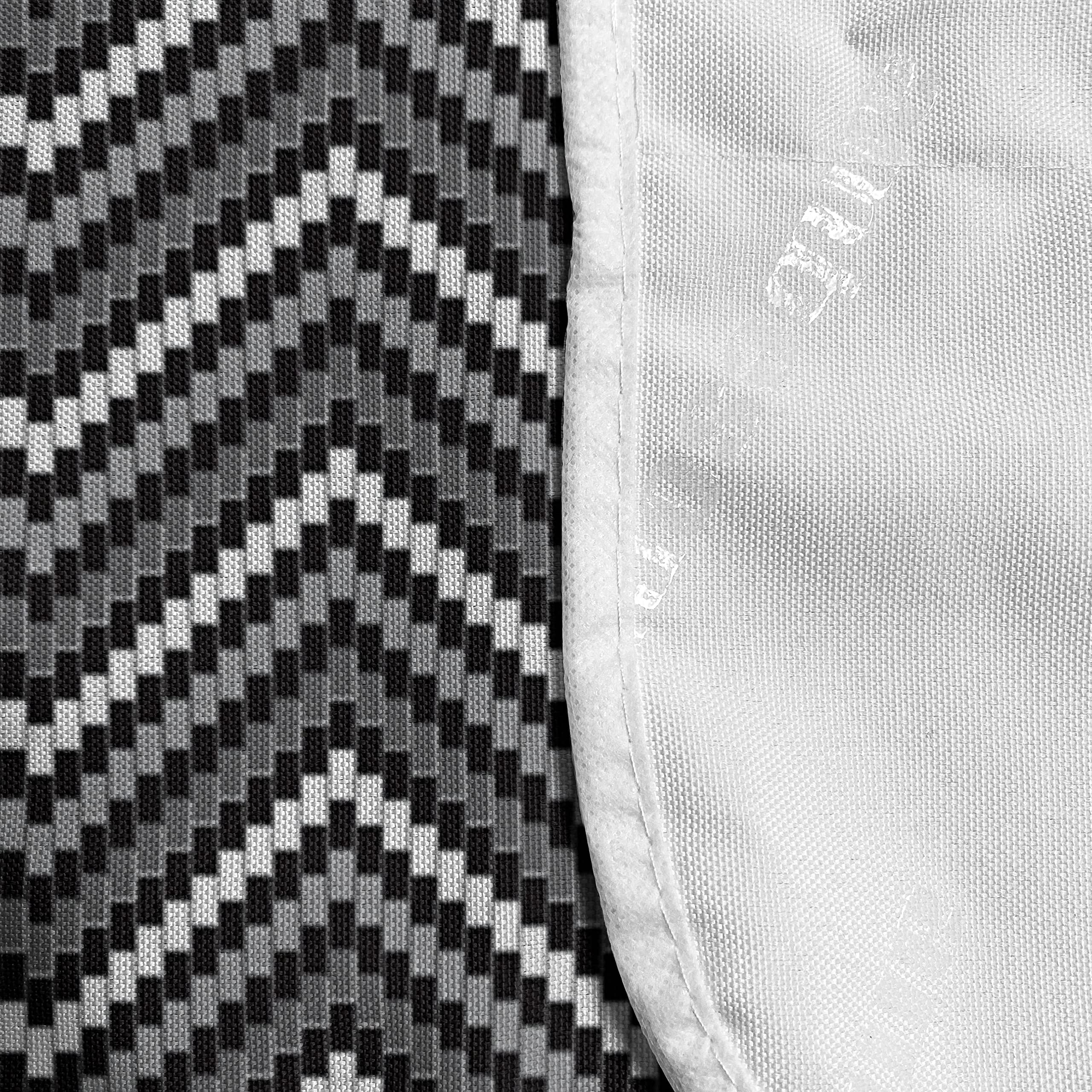 Ambesonne Black and Grey Microwave Oven Cover - Waterproof Herringbone Pattern Kitchen Organizer with Pockets, 36