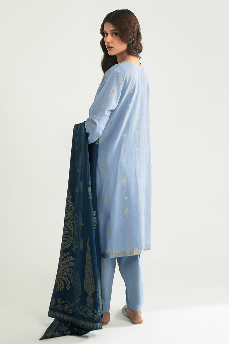 MAJESTIC CHARM 3-Piece Cotton Jacquard Suit Set for Women | Elegant Formal Wear for Weddings, Parties & Special Occasions